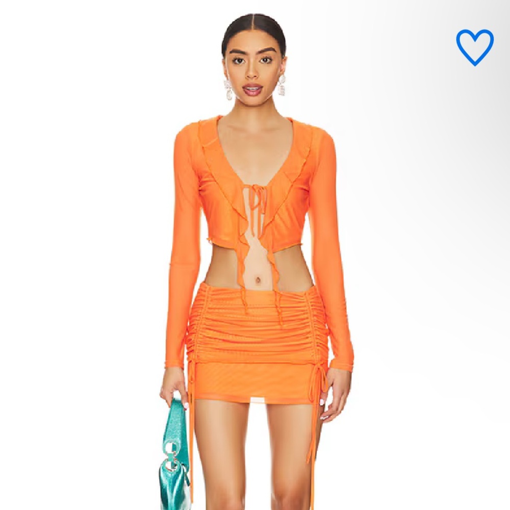 Superdown Orange Skirt Set (Revolve)